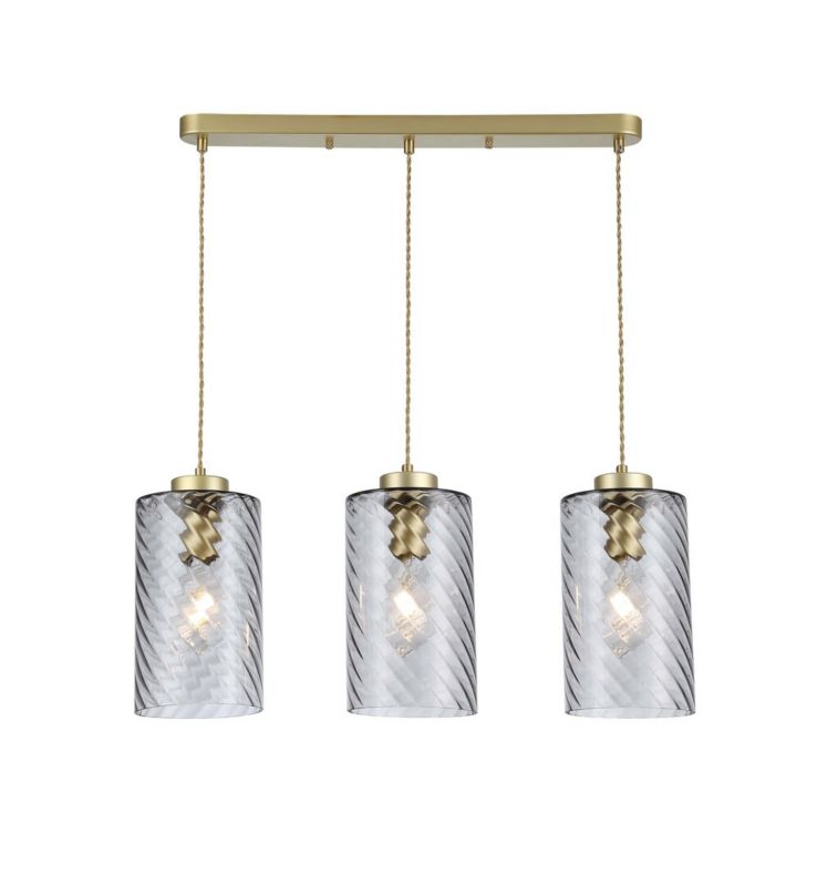 Lampa wisząca Rabalux Sheila złoto-szkło dymne wym: 180 x 67 x 15 cm 3xE27 x  1 szt.