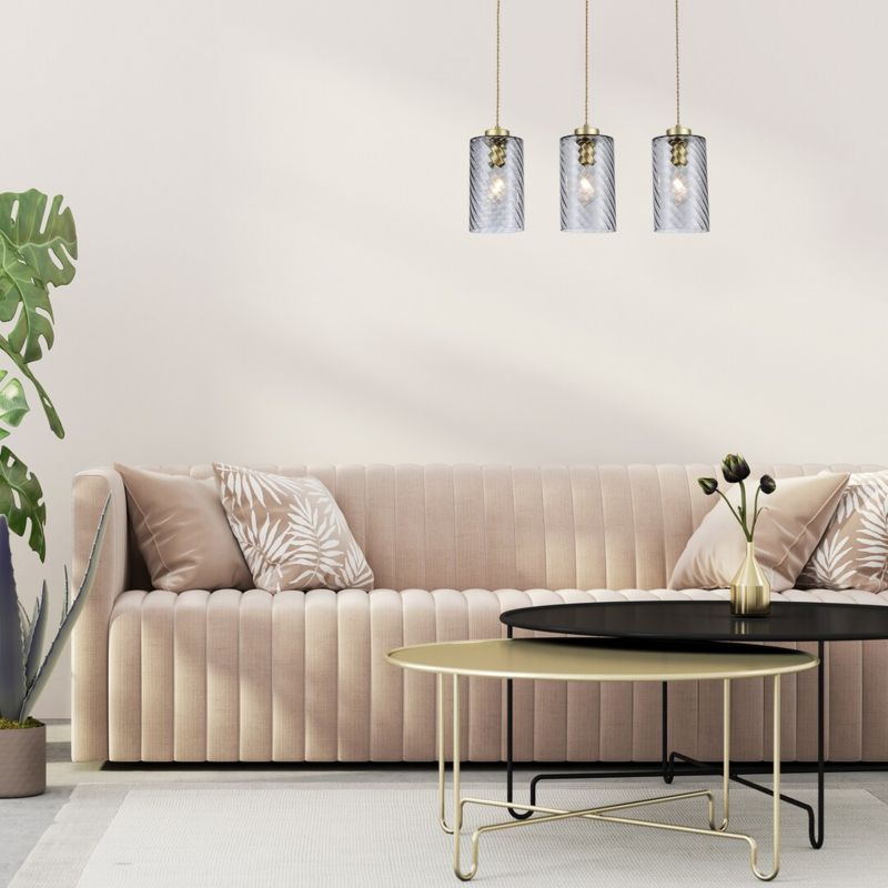 Lampa wisząca Rabalux Sheila złoto-szkło dymne wym: 180 x 67 x 15 cm 3xE27 x  1 szt.