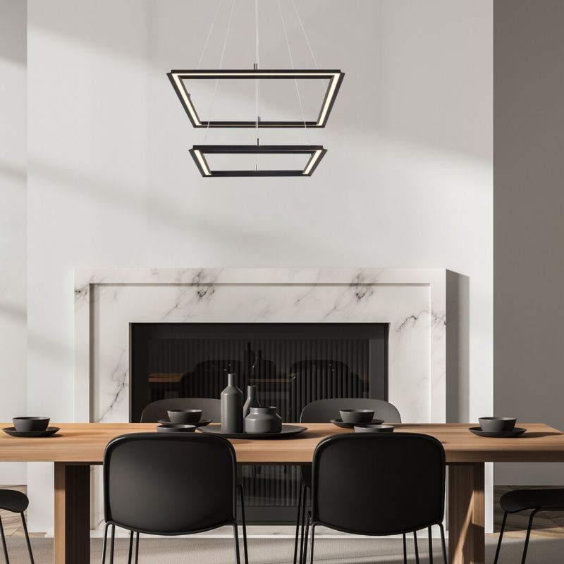 Lampa wisząca Rabalux Sidona 2432 czarno-biała nowoczesna wbudowany LED 48W 1 szt.