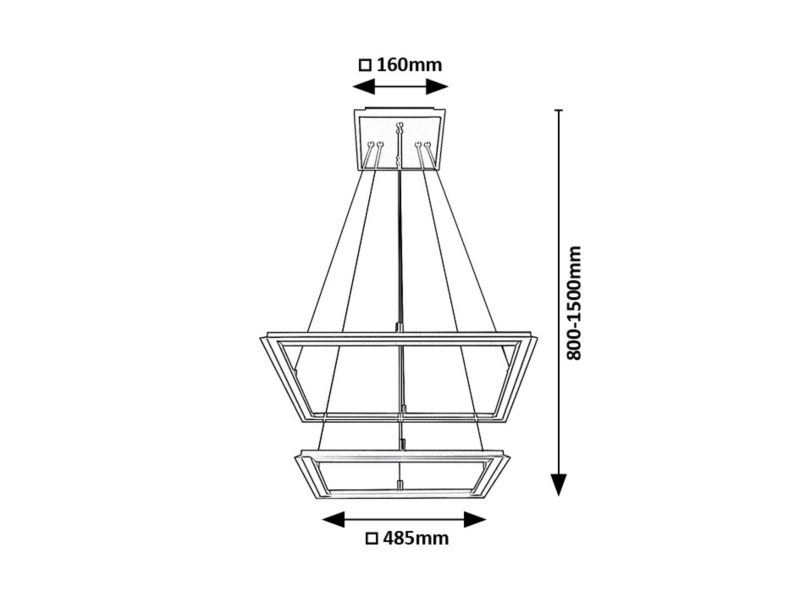 Lampa wisząca Rabalux Sidona 2432 czarno-biała nowoczesna wbudowany LED 48W 1 szt.