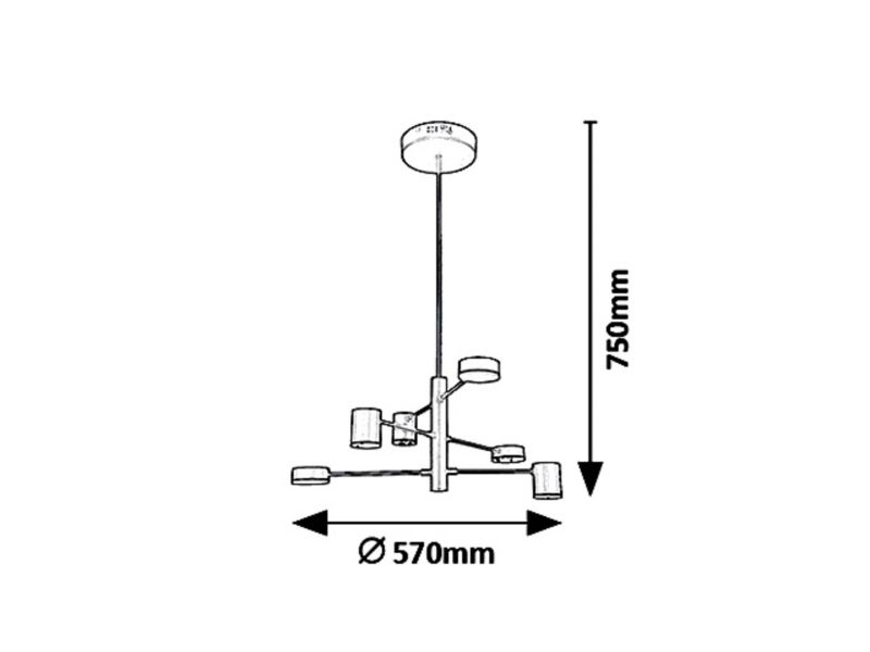 Lampa wisząca Rabalux Solomon 3554 czarna nowoczesna wbudowany LED 30W 1 szt.