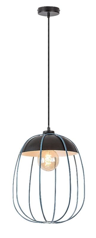 Lampa wisząca Rabalux Svens czarny matowa-niebieska wym: 150 x 27 x 27 cm 1xE27 x  1 szt.