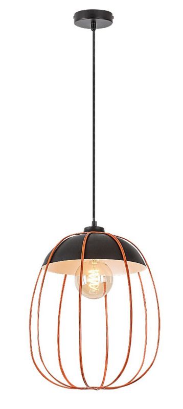 Lampa wisząca Rabalux Svens czarny matowa-pomarańczowa wym: 150 x 27 x 27 cm 1xE27 x  1 szt.