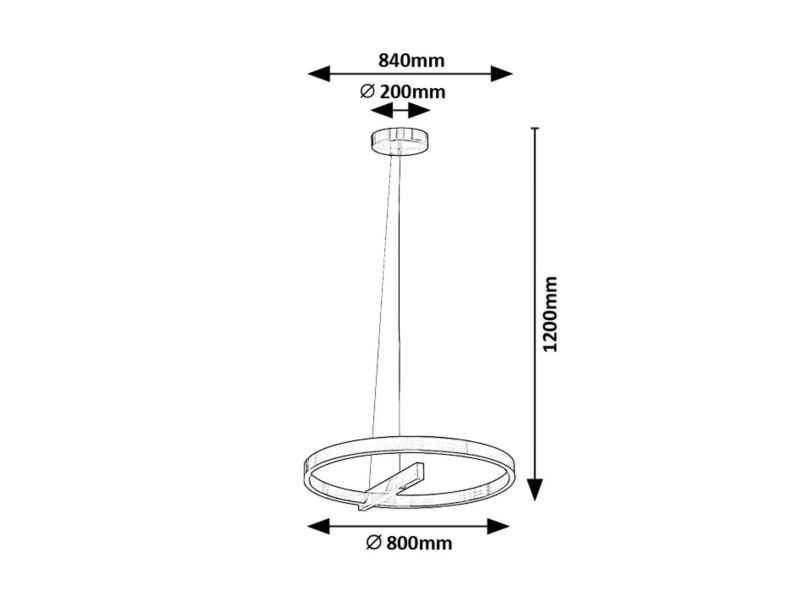 Lampa wisząca Rabalux Thrac 2234 szczotkowane aluminiowo-biała ring wbudowany LED 40W 1 szt.