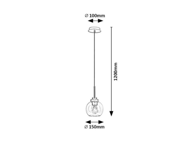 Lampa wisząca Rabalux Tirina 0060 czarny matowa-przezroczysty szerokość 15 cm 1xE27 x 15W 1 szt.