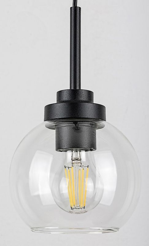 Lampa wisząca Rabalux Tirina 0060 czarny matowa-przezroczysty szerokość 15 cm 1xE27 x 15W 1 szt.