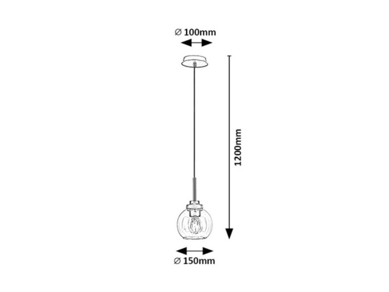 Lampa wisząca Rabalux Tirina 0060 czarny matowa-przezroczysty szerokość 15 cm 1xE27 x 15W 1 szt.