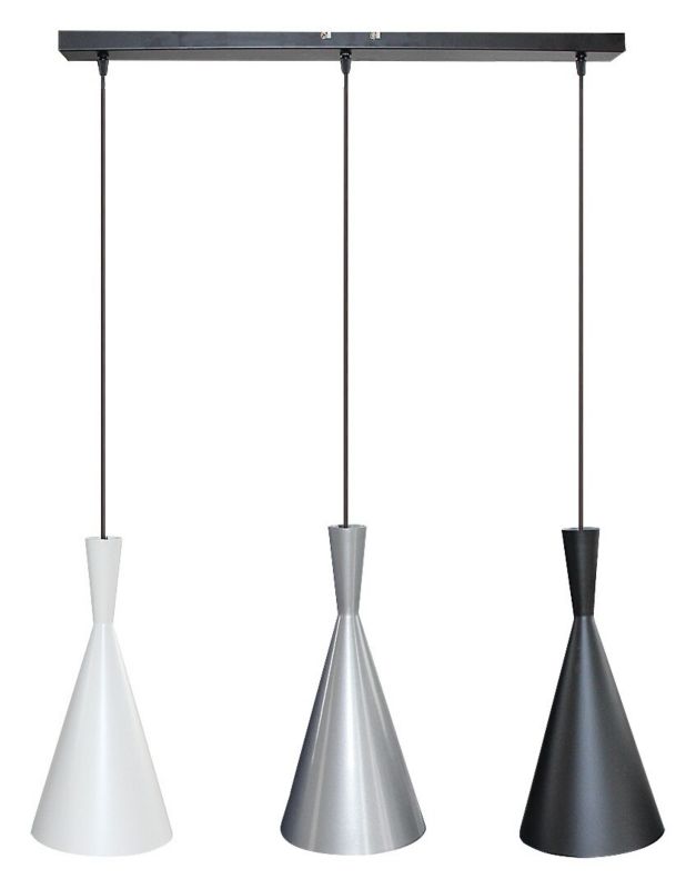 Lampa wisząca Rabalux Trincola czarno-biała-srebrna-czarna wym: 110 x 70 x 19 cm 3xE27 x  1 szt.