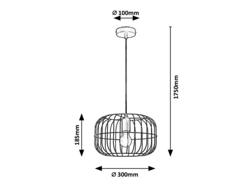 Lampa wisząca Rabalux Xenia 9190 niebieska industrialna 1xE27 x 1 szt.