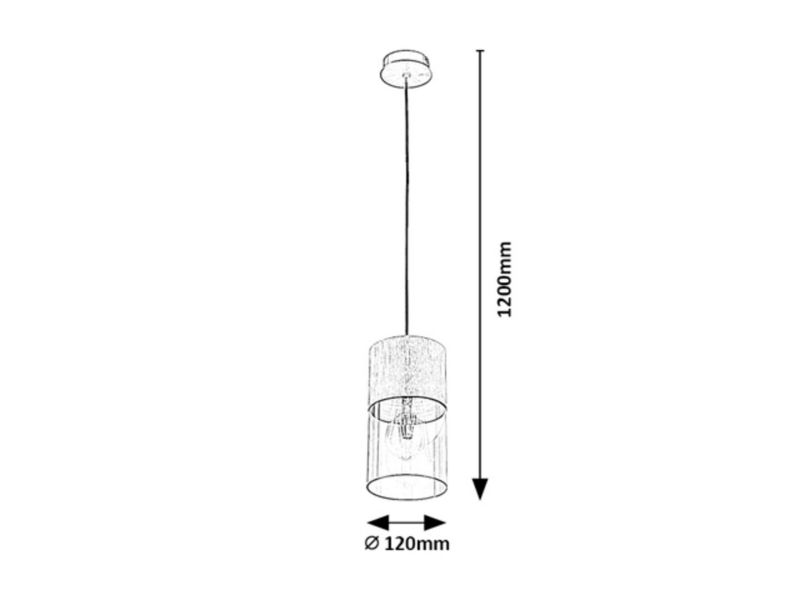 Lampa wisząca Rabalux Zelkova aluminium szczotkowane 1xE27x40W wym:120x12x12cm IP20 -1 szt.