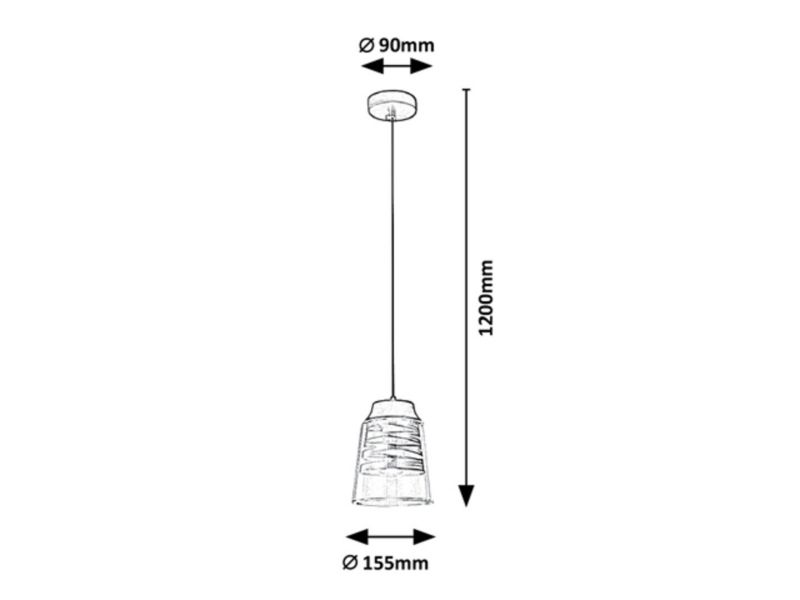 Lampa wisząca Rabalux Zenaida czarny matowa-przezroczysta 1xE27x40W wym:120x15,5x15,5cm IP20 -1 szt.
