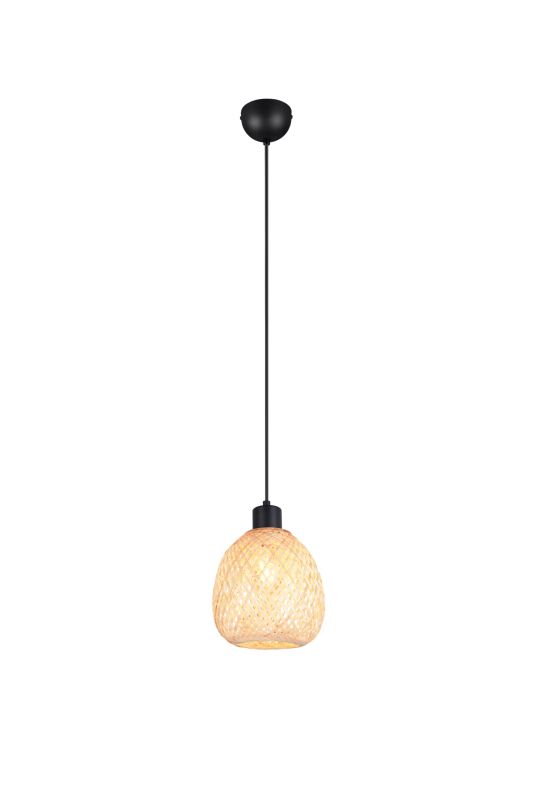 Lampa wisząca RL Amelie 7458 jasne drewno-czarny mat boho 1xE27 x 1 szt.