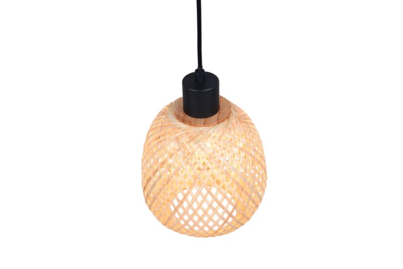 Lampa wisząca RL Amelie 7458 jasne drewno-czarny mat boho 1xE27 x 1 szt.