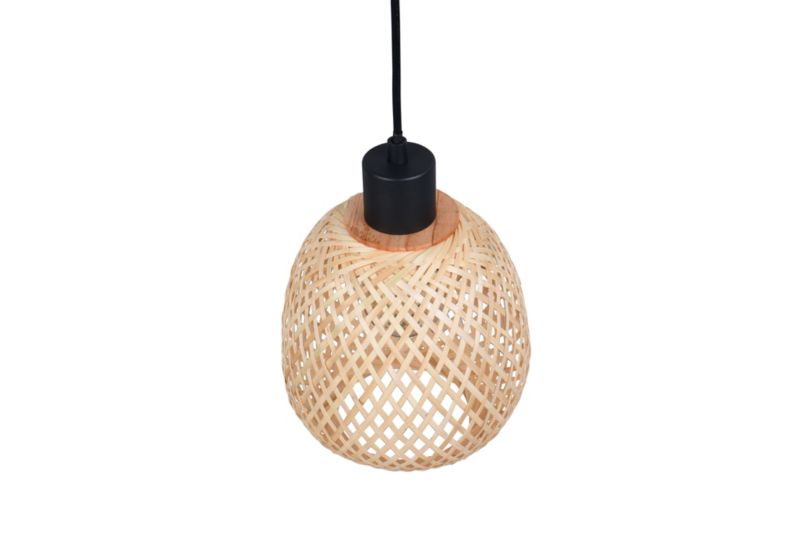 Lampa wisząca RL Amelie 7458 jasne drewno-czarny mat boho 1xE27 x 1 szt.