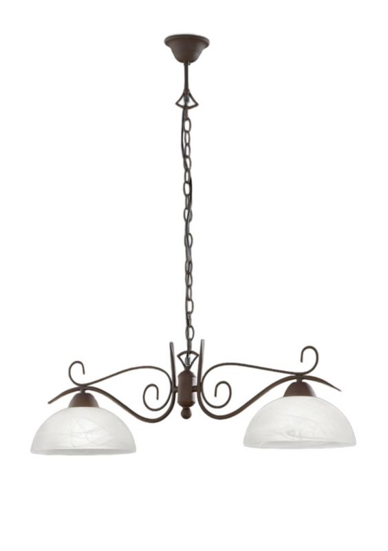 Lampa wisząca RL Country miedziana patynowana-biała wym: 150 x 82 x 25 cm 2xE27 x  1 szt.