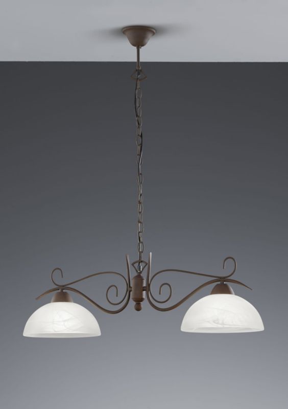 Lampa wisząca RL Country miedziana patynowana-biała wym: 150 x 82 x 25 cm 2xE27 x  1 szt.