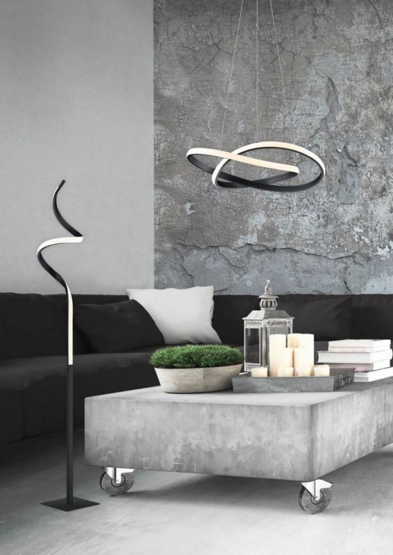 Lampa wisząca RL Course czarno-biała wym: 150 x 60 x 60 cm wbudowany LED 27W 3000K 2700lm 1 szt.