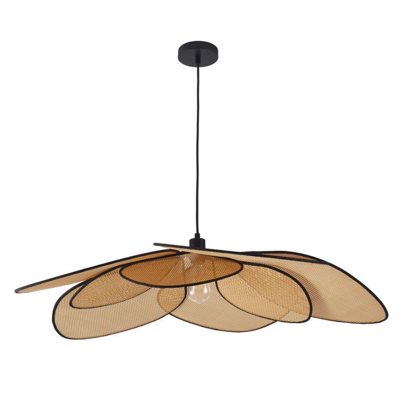 Lampa wisząca rozwinięty kwiat Polux TOBAGO beżowo-czarna 1xE27x20W IP20 wym:150x100x100cm - 1 szt.