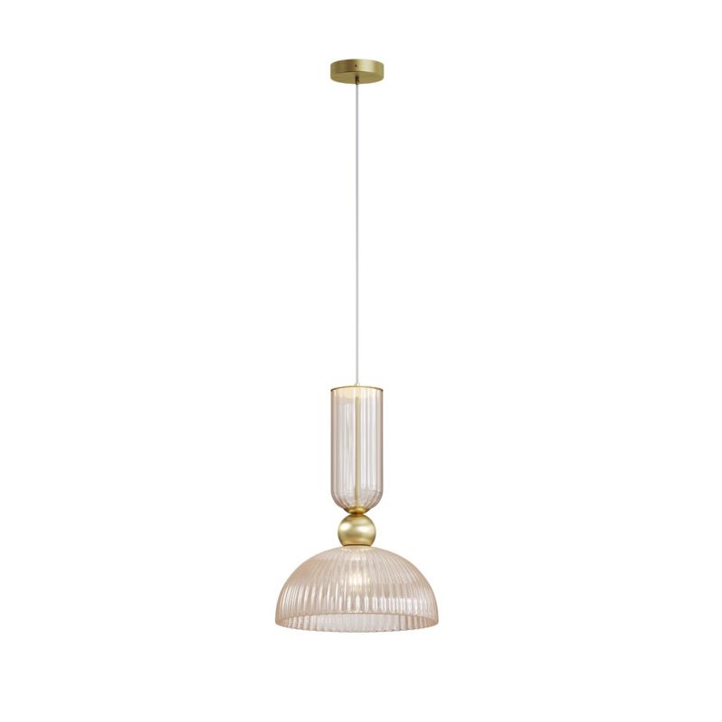 Lampa wisząca ryflowana kopuła Maytoni ANTIC mosiężno-złota 1xE27x60W IP20 wym:345,5x30x30cm - 1 szt.