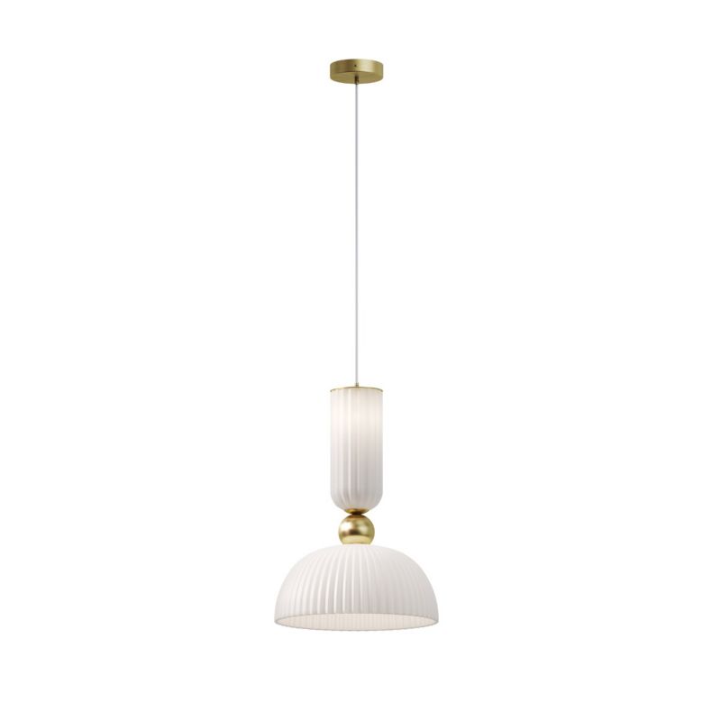 Lampa wisząca ryflowana kopuła Maytoni ANTIC złoto-biała 1xE27x60W IP20 wym:345,5x30x30cm - 1 szt.