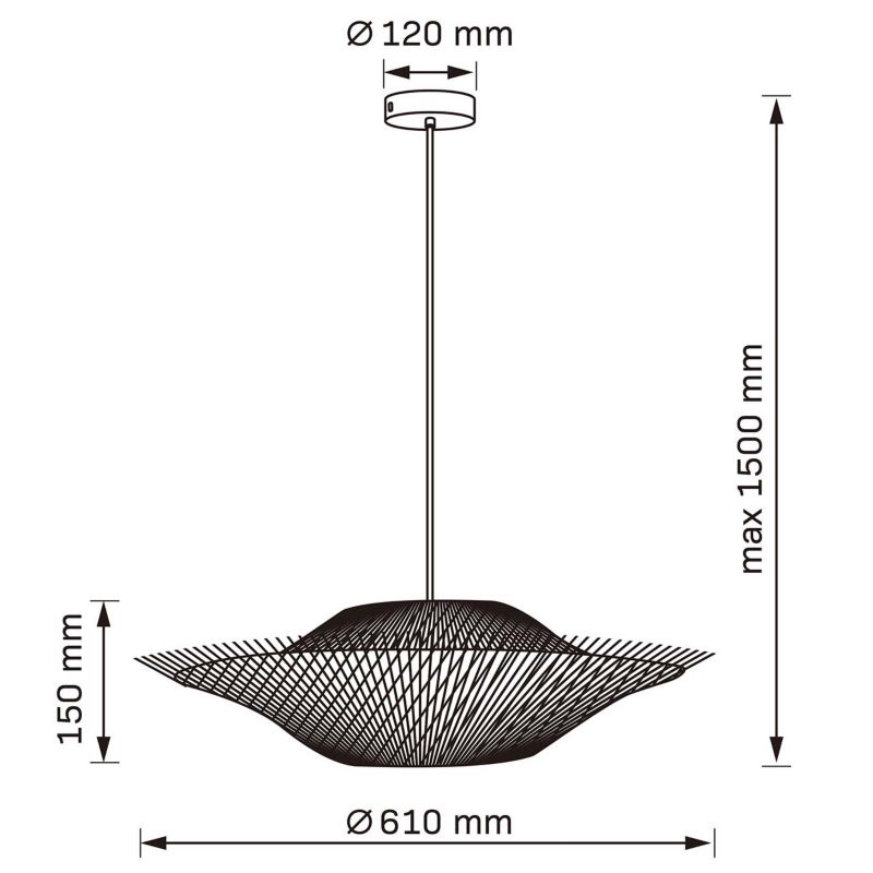 Lampa wisząca Sanico Goldlux barbados 1xE27 naturalna beżowa w stylu boho IP20 - 1 szt.