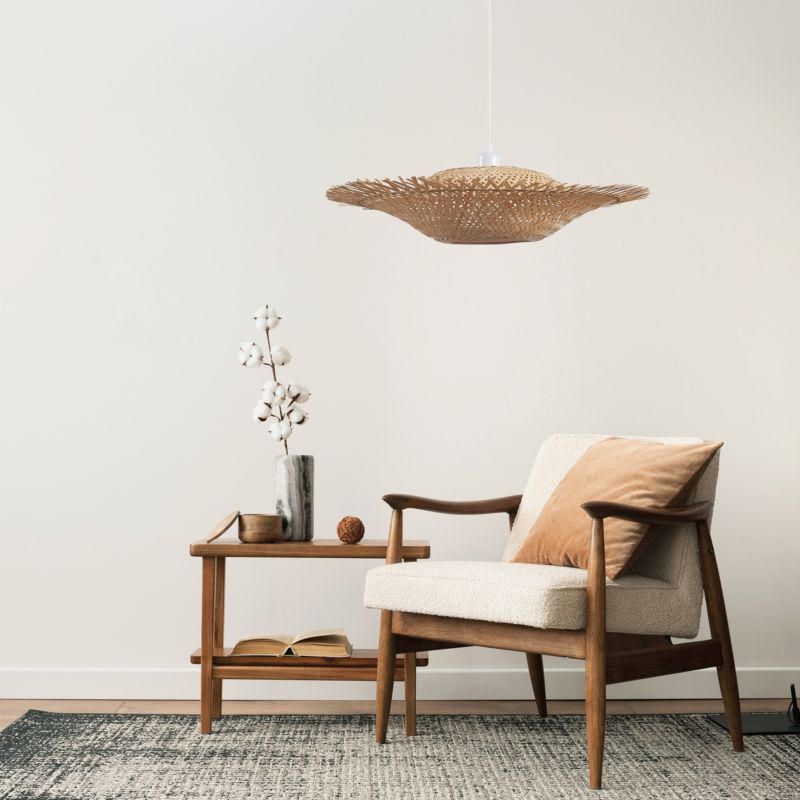 Lampa wisząca Sanico Goldlux barbados 1xE27 naturalna beżowa w stylu boho IP20 - 1 szt.