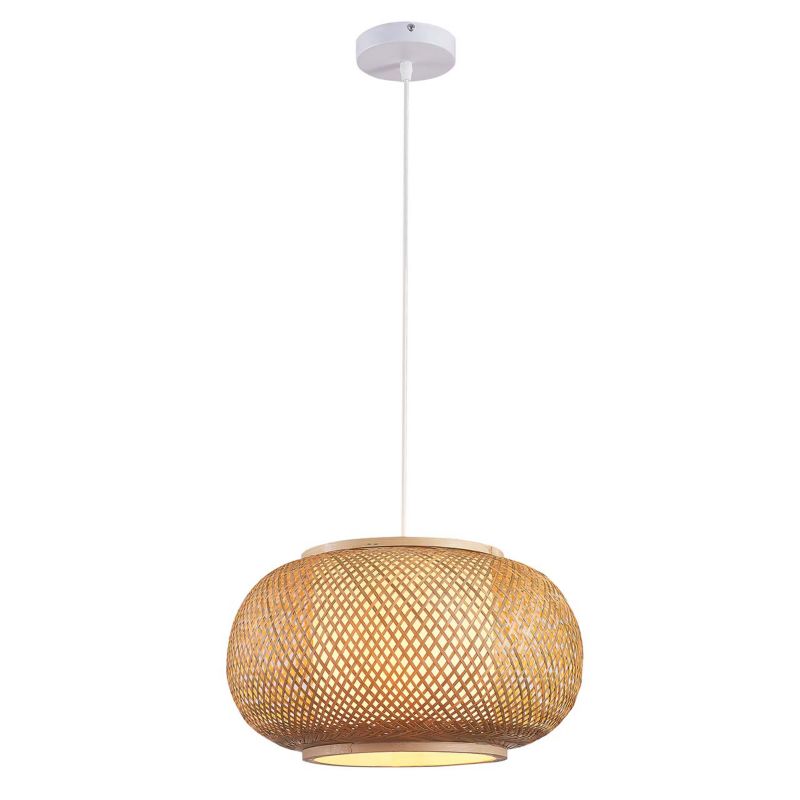 Lampa wisząca Sanico Goldlux emilia 1xE27 naturalna beżowa w stylu boho IP20 - 1 szt.