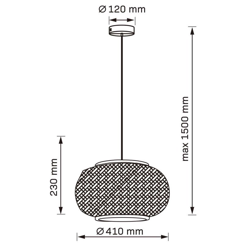 Lampa wisząca Sanico Goldlux emilia 1xE27 naturalna beżowa w stylu boho IP20 - 1 szt.