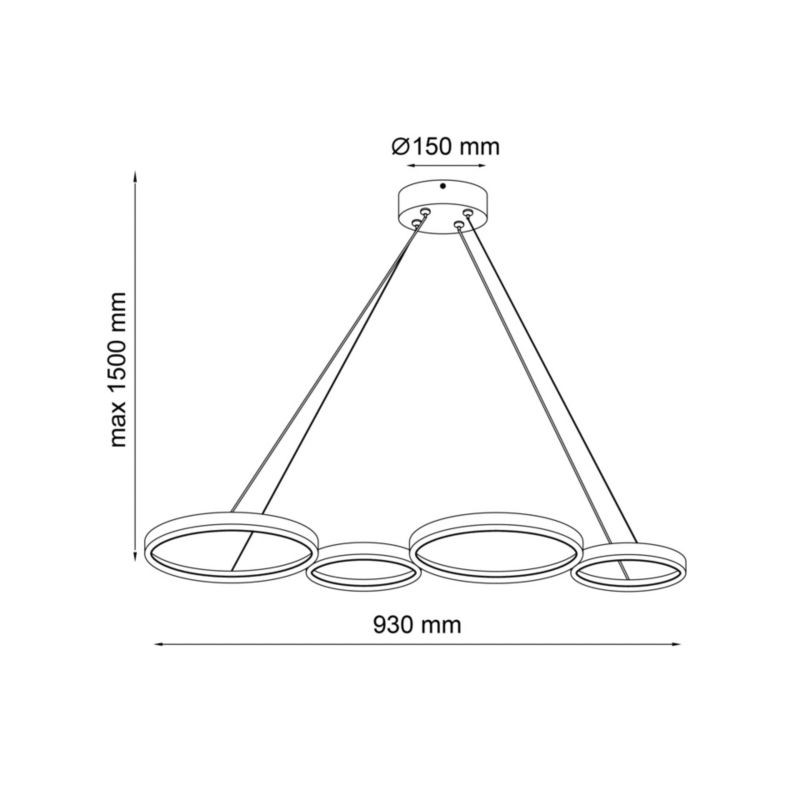 Lampa wisząca Sanico Goldlux  FLAMENCO LED 42W 4000K czarna IP20 - 1 szt.