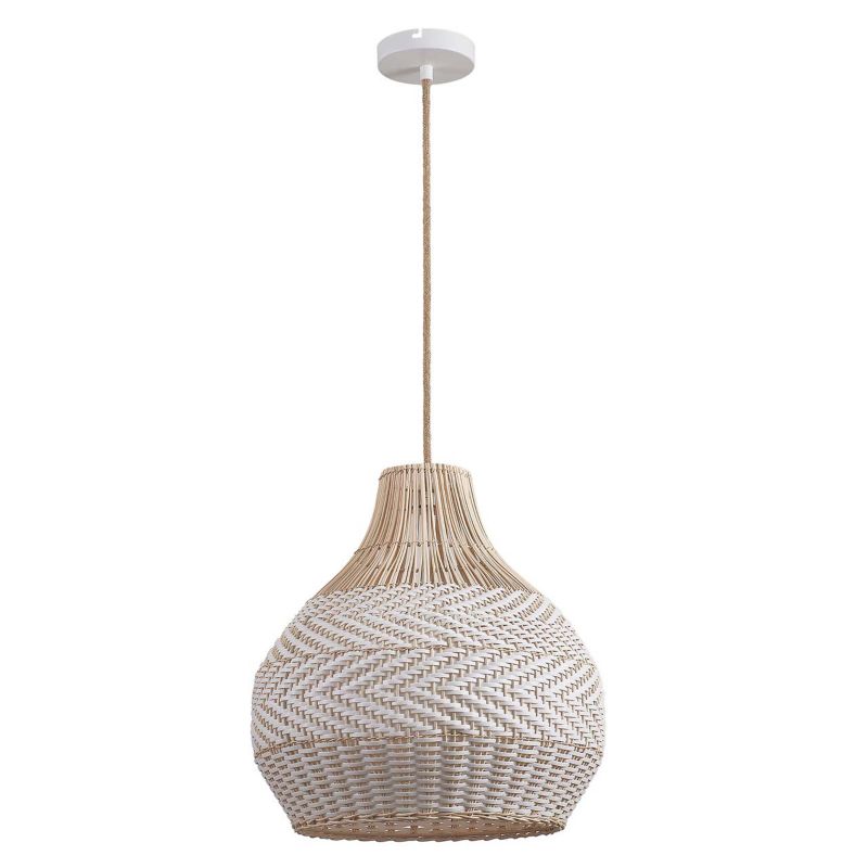 Lampa wisząca Sanico Goldlux fuji 1xE27 naturalna beżowa w stylu boho IP20 - 1 szt.