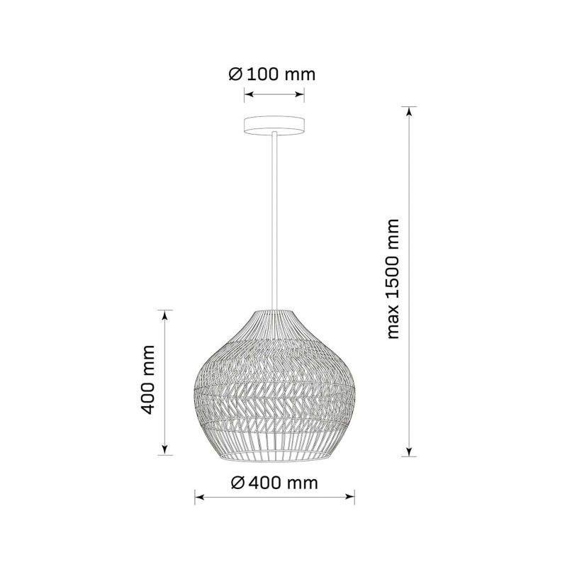 Lampa wisząca Sanico Goldlux fuji 1xE27 naturalna beżowa w stylu boho IP20 - 1 szt.