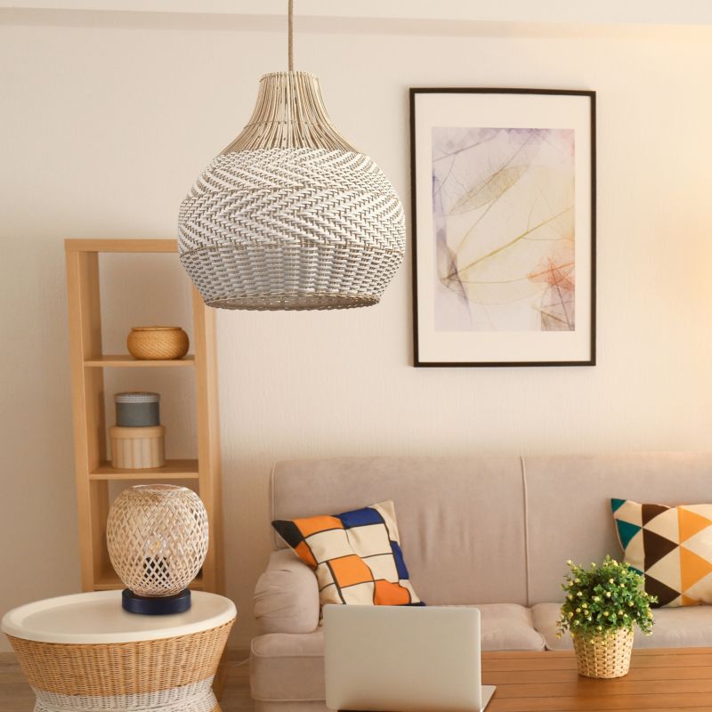 Lampa wisząca Sanico Goldlux fuji 1xE27 naturalna beżowa w stylu boho IP20 - 1 szt.