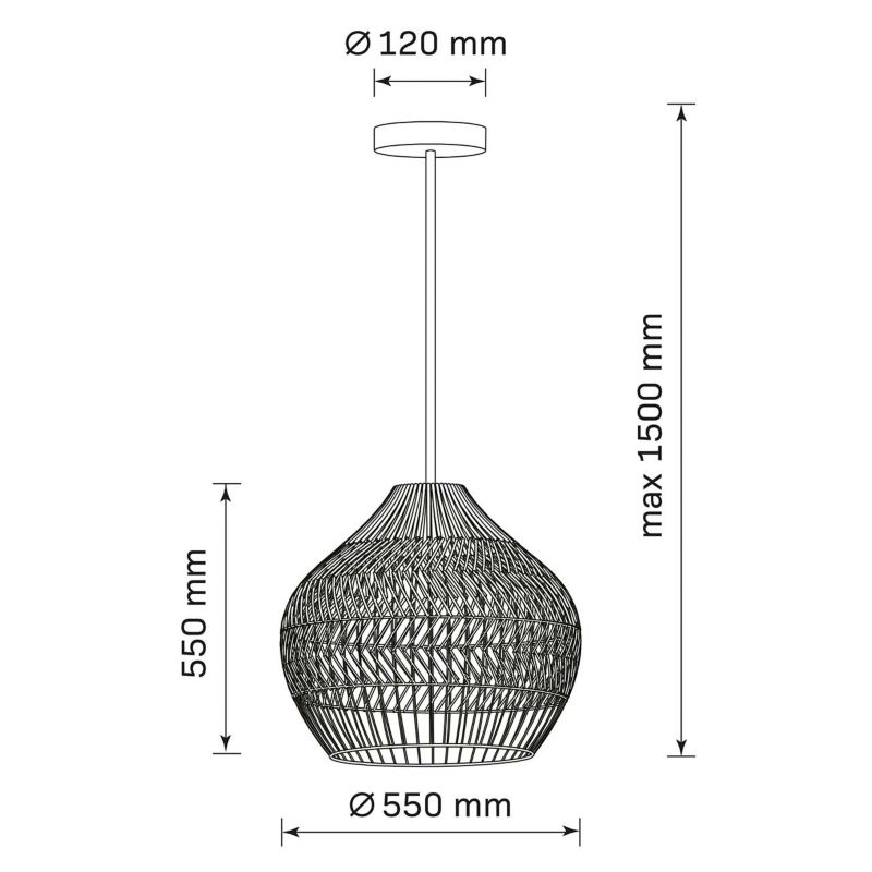 Lampa wisząca Sanico Goldlux fuji XL 1xE27 naturalna beżowa w stylu boho IP20 - 1 szt.