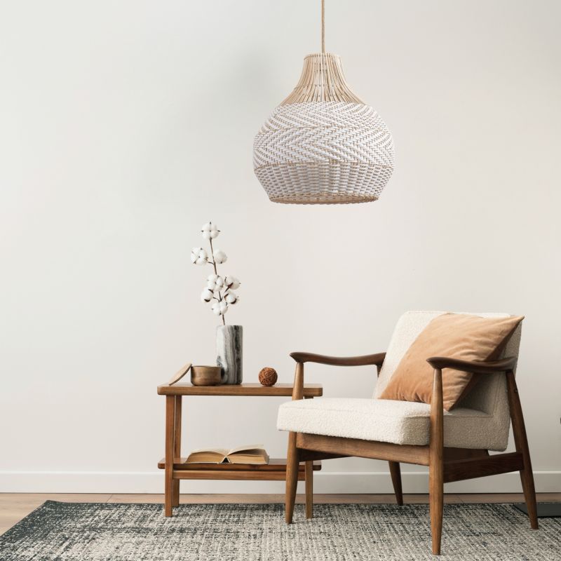 Lampa wisząca Sanico Goldlux fuji XL 1xE27 naturalna beżowa w stylu boho IP20 - 1 szt.