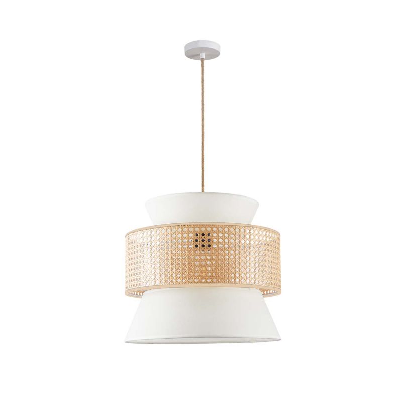 Lampa wisząca Sanico Goldlux grenada 1xE27 naturalna beżowa w stylu boho IP20 - 1 szt.