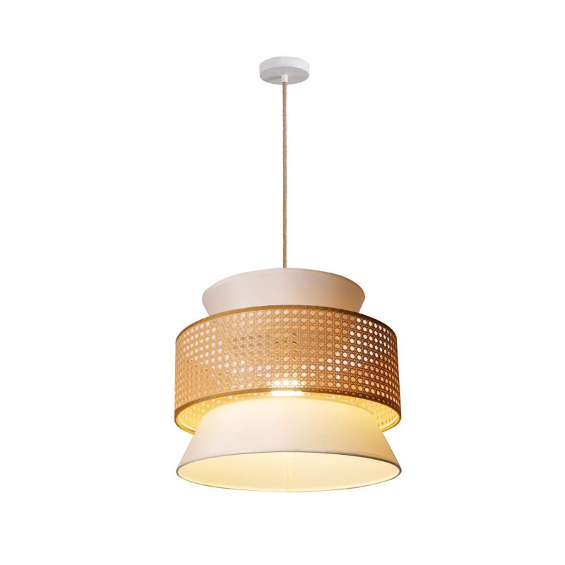 Lampa wisząca Sanico Goldlux grenada 1xE27 naturalna beżowa w stylu boho IP20 - 1 szt.