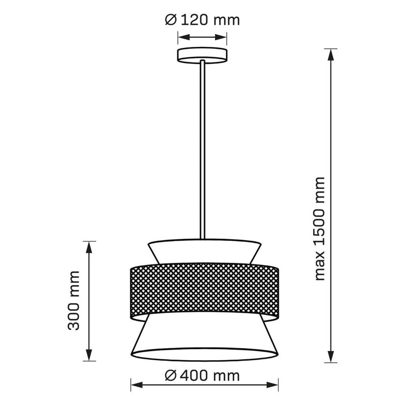 Lampa wisząca Sanico Goldlux grenada 1xE27 naturalna beżowa w stylu boho IP20 - 1 szt.
