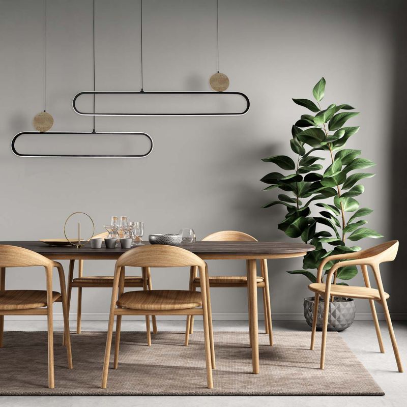 Lampa wisząca Sanico Goldlux LED Florentyna 48W 4000K czarna trawertyn IP20 - 1 szt.