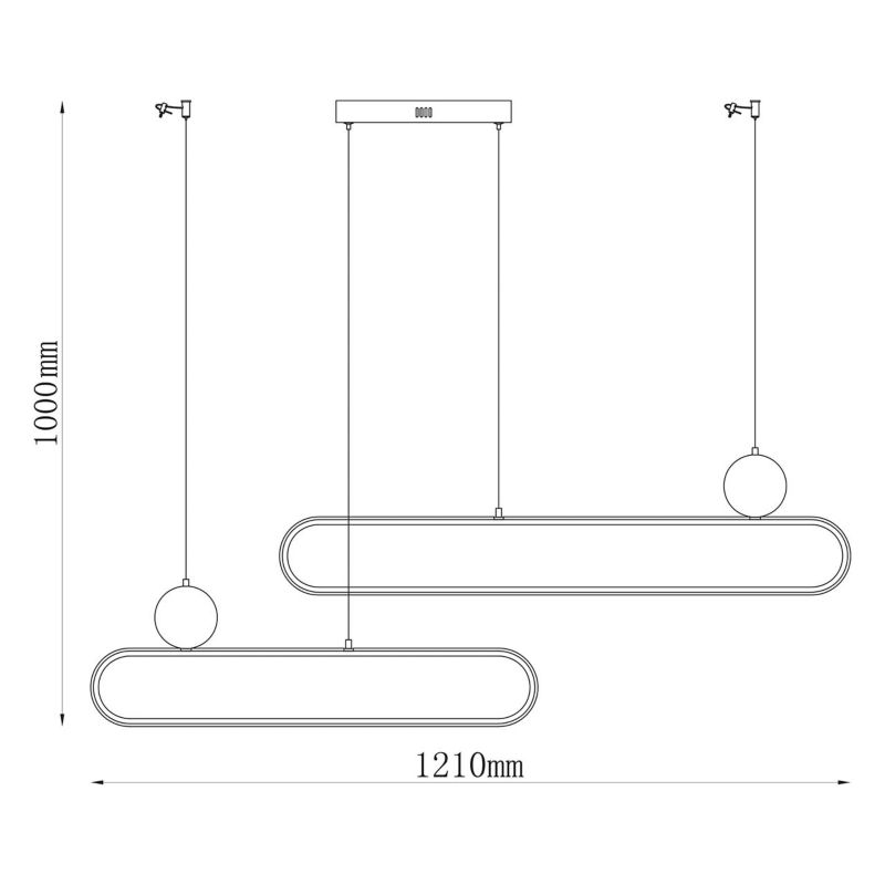 Lampa wisząca Sanico Goldlux LED Florentyna 48W 4000K czarna trawertyn IP20 - 1 szt.