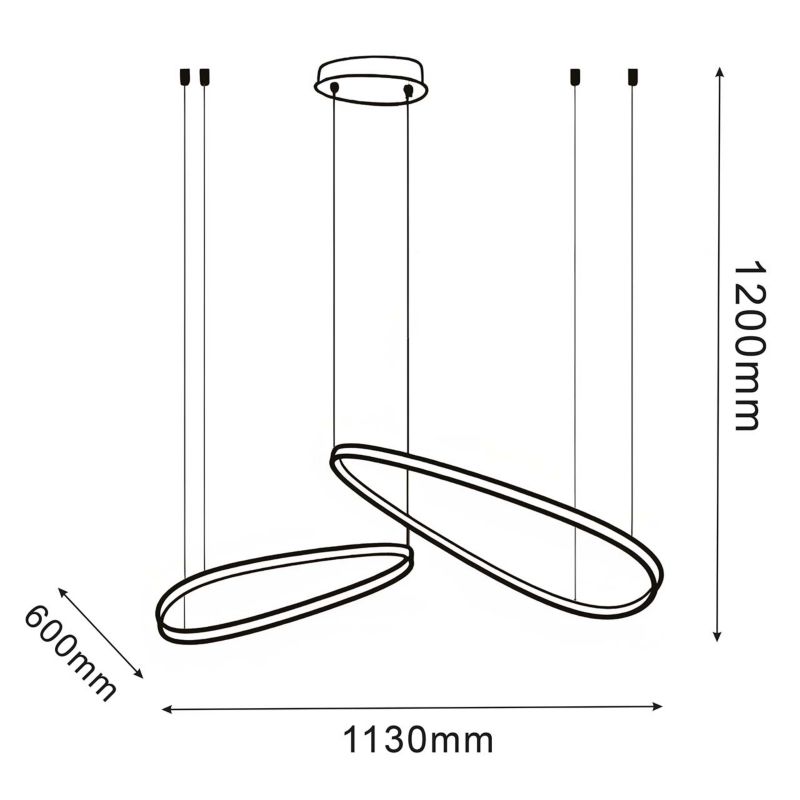 Lampa wisząca Sanico Goldlux LED MICHELLE 48W 113cm 4000K czarna IP20  334091 1 szt.