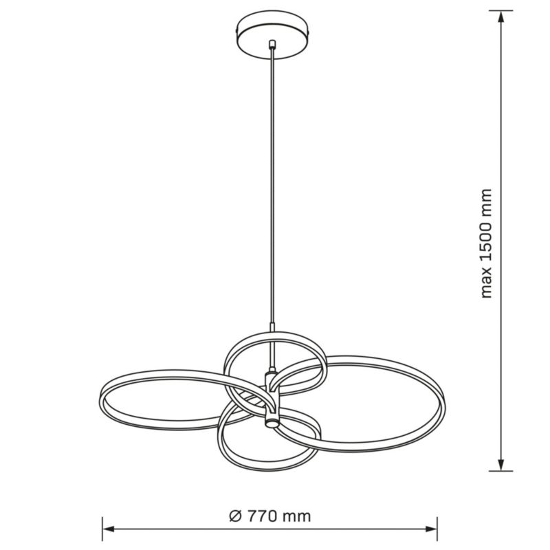 Lampa wisząca Sanico Goldlux  LED RIBBON 4 37W 4000K czarna IP20 - 1 szt.
