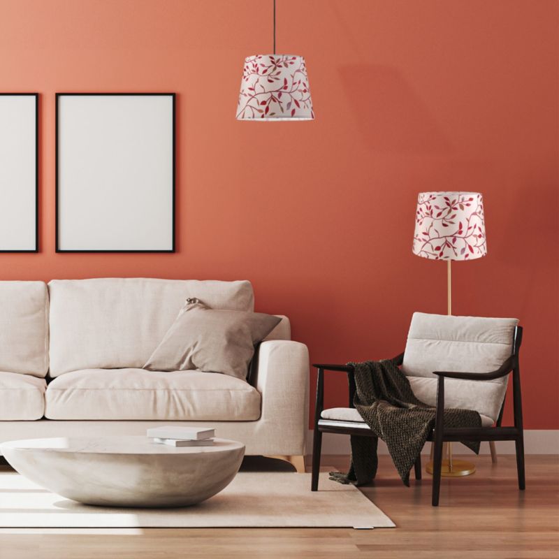 Lampa wisząca Sanico Goldlux nola chrom abażur stożek 35cm autumn leaves E27 IP20 - 1 szt.