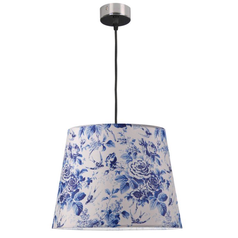 Lampa wisząca Sanico Goldlux nola chrom abażur stożek 35cm porcelain  E27 IP20 - 1 szt.