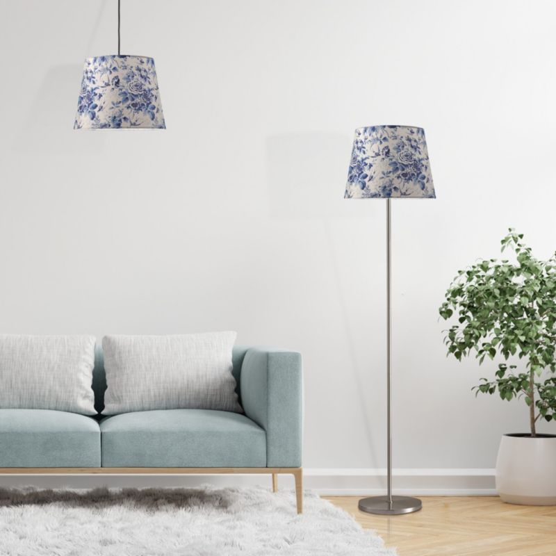 Lampa wisząca Sanico Goldlux nola chrom abażur stożek 35cm porcelain  E27 IP20 - 1 szt.
