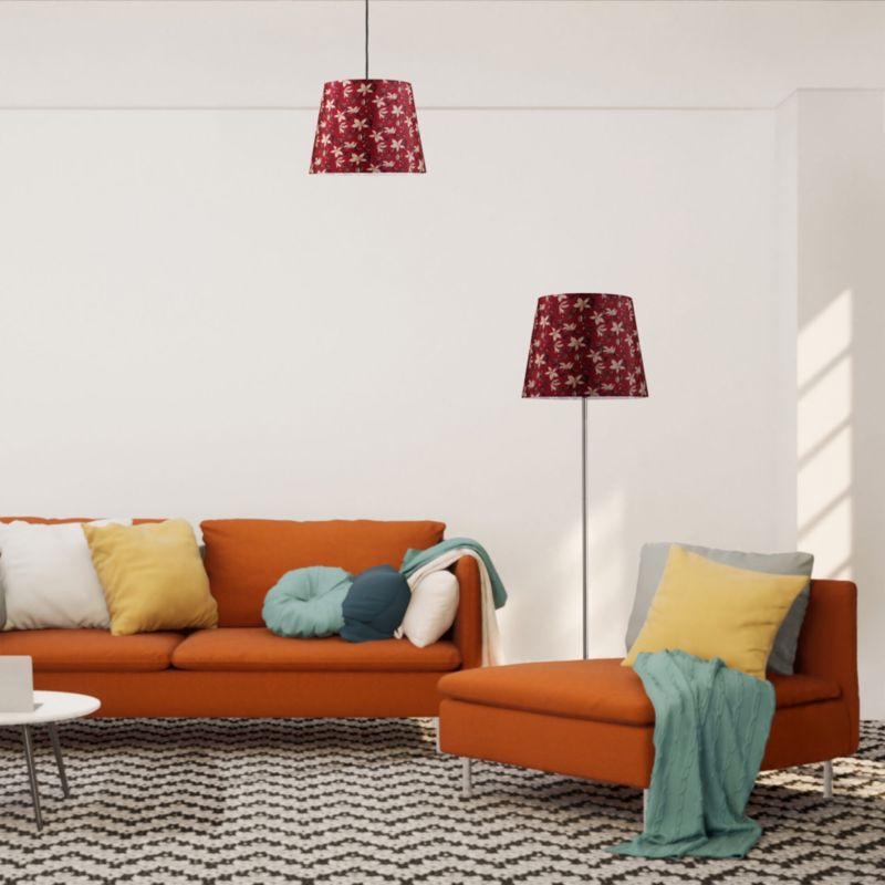 Lampa wisząca Sanico Goldlux nola chrom abażur stożek 35cm red nature E27 IP20 - 1 szt.