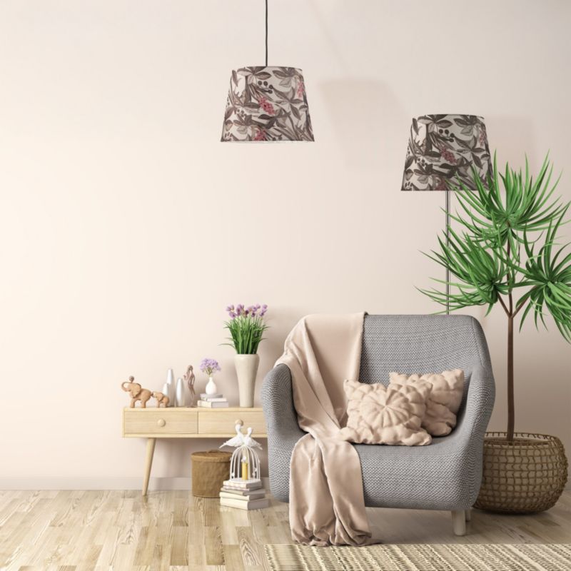Lampa wisząca Sanico Goldlux nola chrom abażur stożek 35cm white nature E27 IP20 - 1 szt.