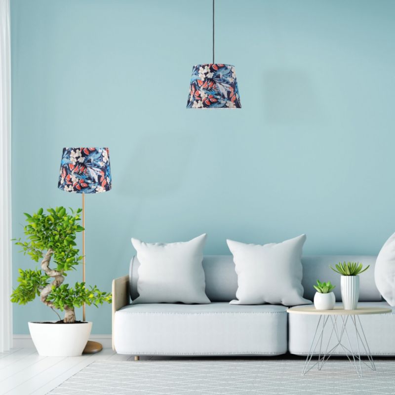 Lampa wisząca Sanico Goldlux nola chrom abażur stożek 35cm wild flowers E27 IP20 - 1 szt.