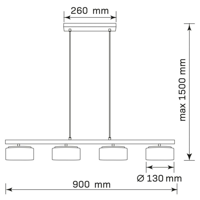 Lampa wisząca Sanico Goldlux OFELIA 4xGX53 amber 4000K IP20 - 1 szt.
