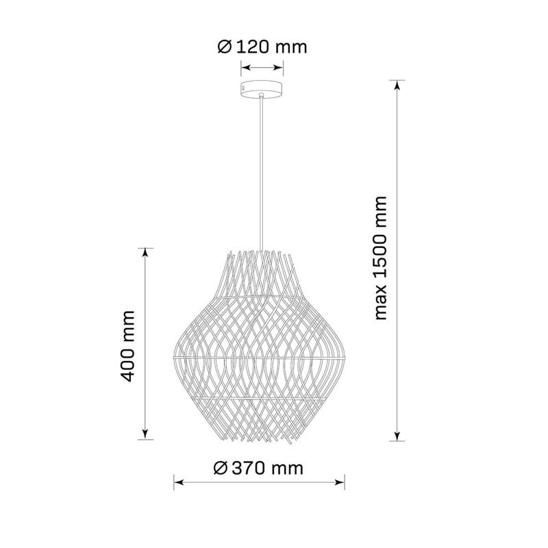 Lampa wisząca Sanico Goldlux ONTAKE 1xE27 naturalna beżowa w stylu boho IP20 - 1 szt.