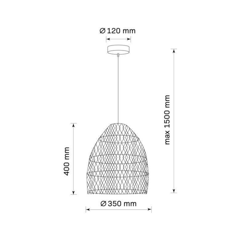 Lampa wisząca Sanico Goldlux SAKURA 1xE27 naturalna beżowa w stylu boho IP20 - 1 szt.